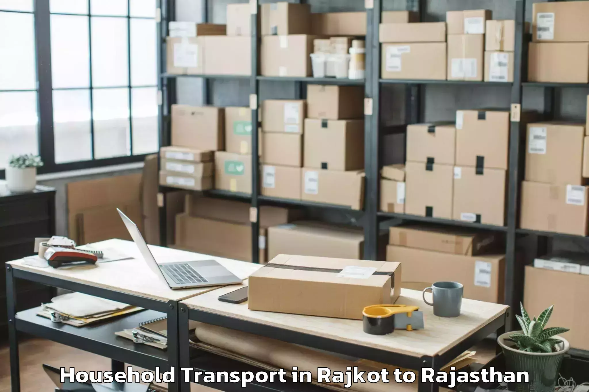 Book Rajkot to Ladnu Household Transport Online